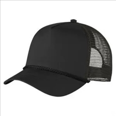 Structured 5 Panel Curved Bill Trucker Cap with Rope