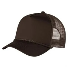 Structured 5 Panel Curved Bill Trucker Cap with Rope