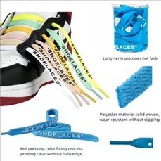 Text Printed Flat Shoelaces