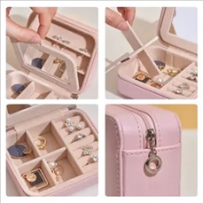 Travel Jewelry Case with Mirror for Women