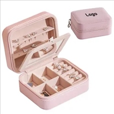Travel Jewelry Case with Mirror for Women