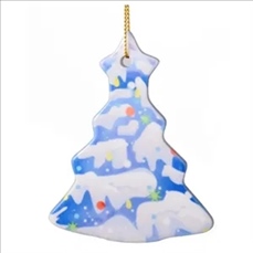 Tree Shape Ceramic Christmas Ornament