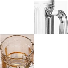 Vertical Stripe Handle Cup