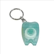Waxed Tooth Shape Dental Floss Key Chain