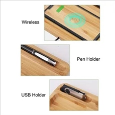 Wireless Charging Station With Desk Organizer Pad